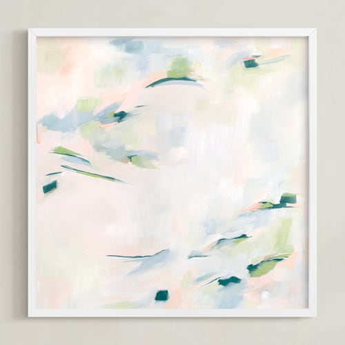 This is a smoky blue nursery wall art with standard by Michelle Boyd called easy peasy lemon squeezy