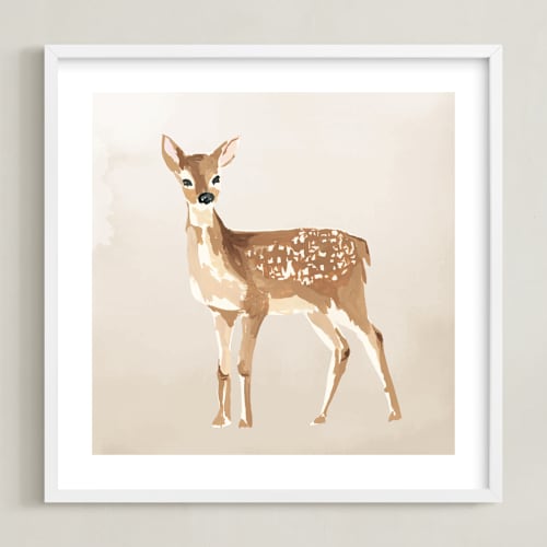 This is a sand nursery wall art by Teju Reval called enchanted deer 2
