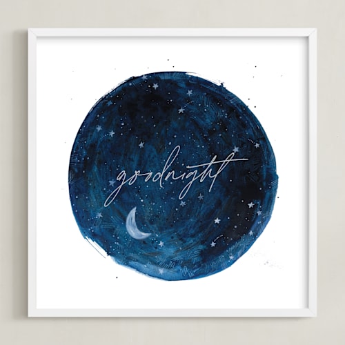 This is a indigo nursery wall art by Krissy Bengtson called constellations