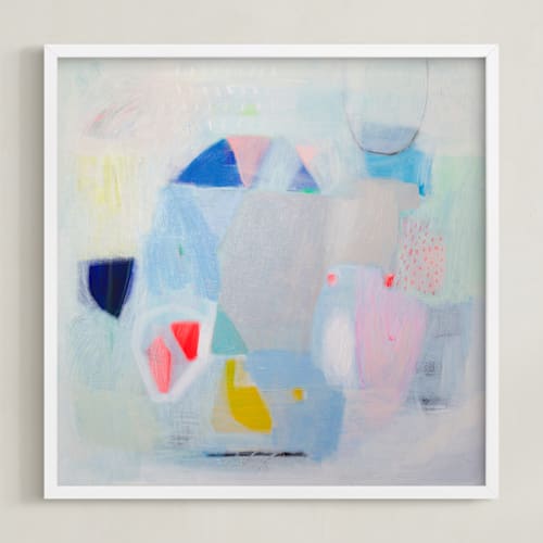 This is a sky blue nursery wall art with standard by Shina Choi called snow white