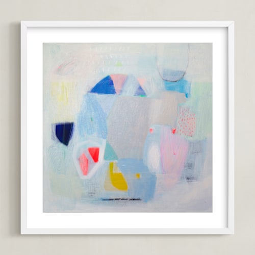 This is a sky blue nursery wall art by Shina Choi called snow white