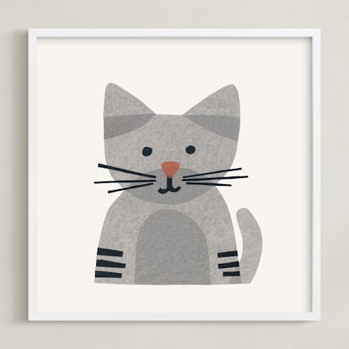 This is a tabby nursery wall art by Carrie Moradi called paper pets 1