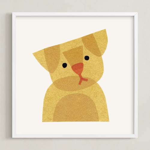 This is a golden nursery wall art by Carrie Moradi called paper pets 2