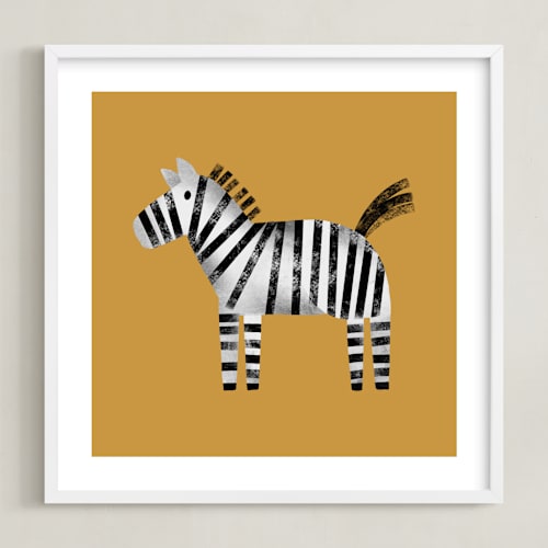 This is a saffron nursery wall art with standard by Farinaz Vaseghi called safari pair 1