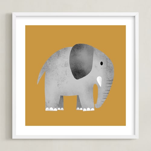 This is a saffron nursery wall art with standard by Farinaz Vaseghi called safari pair 2