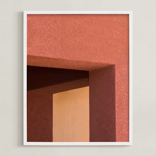 This is a burnt terracotta red art by Lisa Sundin called day to day 2