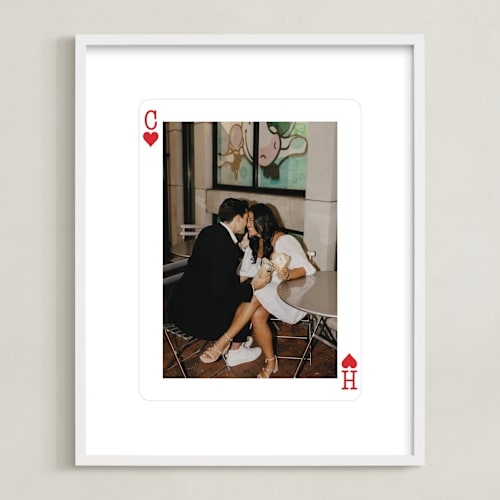 This is a white photo art by Minted called ace of hearts: framed photo 