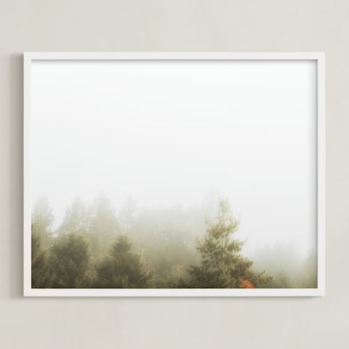 This is a foggy green art by Katie Buckman called foggy autumn forest morning