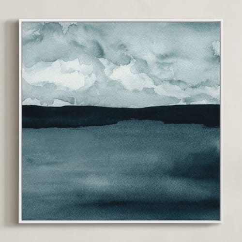 This is a indigo blue art by Renee Anne Bouffard-McManus called a hushed evening