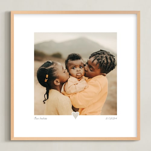 This is a taupe photo art by Laura Hamm called with a heart: square framed photo