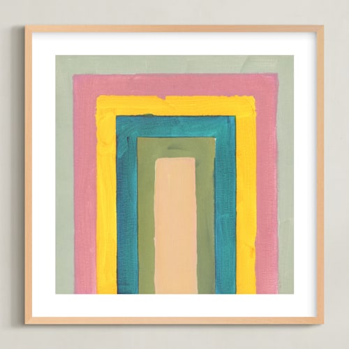 This is a sky kids wall art by Lindsay Megahed called rainbow twist
