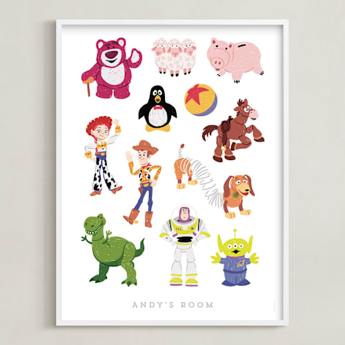 This is a candy disney art by Rebecca Smith called andy's toys from disney and pixar's toy story
