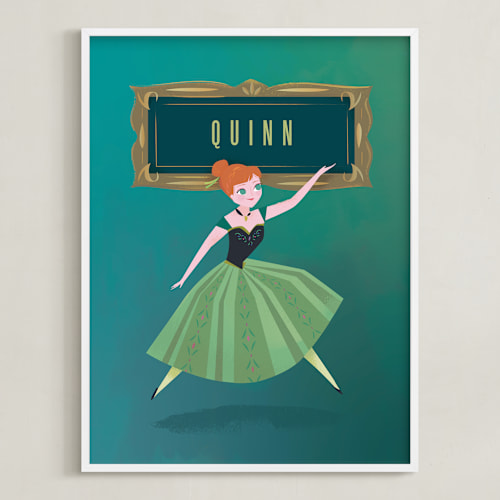 This is a sage disney art by Lori Wemple called anna's frame from disney's frozen