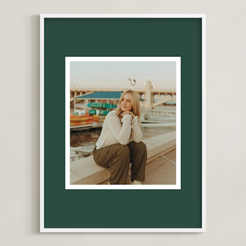 This is a green photo art by Minted called color border: portrait framed photo
