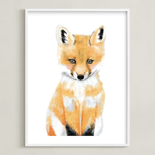 This is a osage orange kids wall art by Cass Loh called baby animal.fox