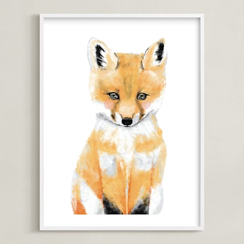 This is a osage orange kids wall art by Cass Loh called baby animal.fox