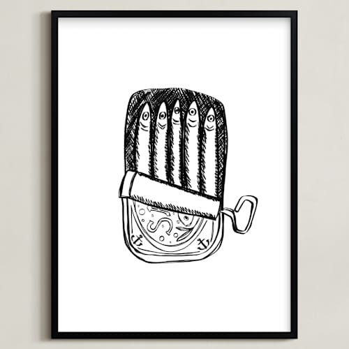 This is a ink art by Annie Montgomery called packed like sardines