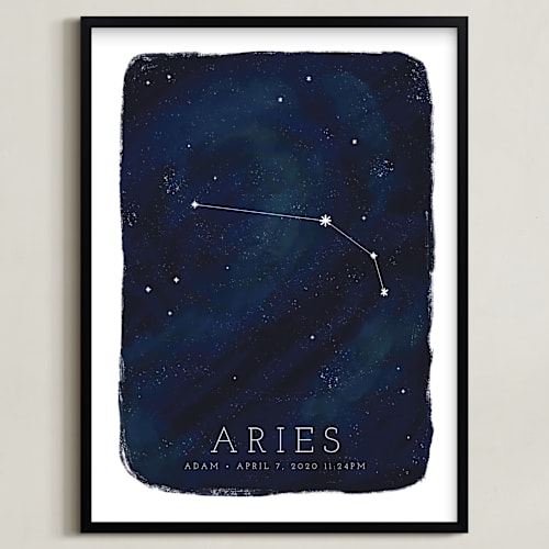 This is a galaxy personalized art for kids by Ashley Presutti Beasley called zodiac constellation aries