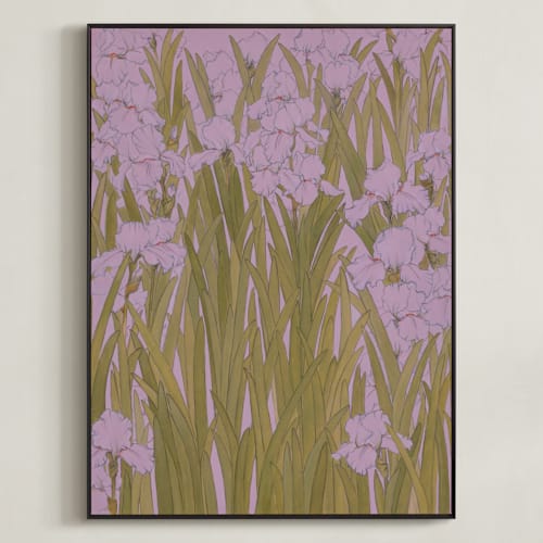 This is a dusty lavender art by Britt Friesell called iris garden