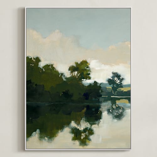 This is a lake art by Stephanie Goos Johnson called tranquil waters i