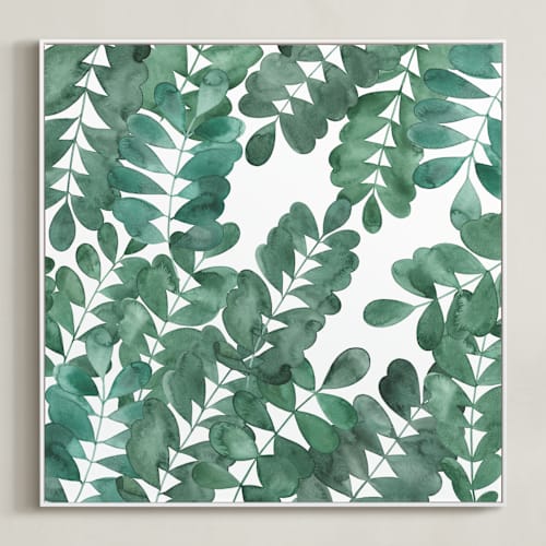 This is a emerald green art by Natalie Ryan called leafy bowers
