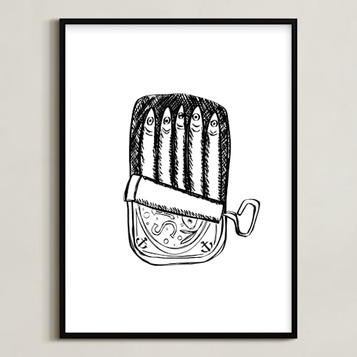 This is a ink art by Annie Montgomery called packed like sardines