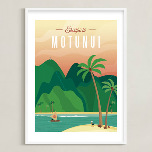 This is a sunset disney art by Erica Krystek called escape to montunui