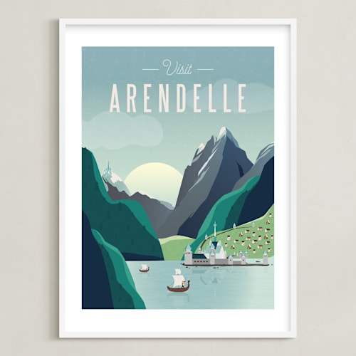 This is a glacier disney art by Erica Krystek called visit arendelle