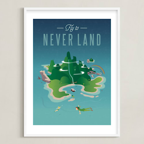 This is a island disney art by Erica Krystek called fly to neverland