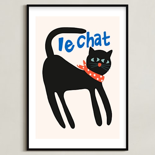 This is a noir kids wall art by Morgan Kendall called french cat