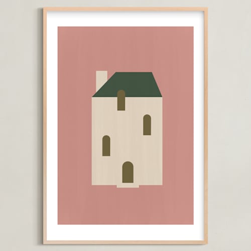 This is a dusty rose kids wall art by Ani Somi called maisonette