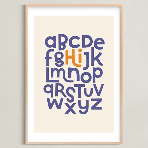 This is a indigo kids wall art by Krissy Callahan called hi from the alphabet