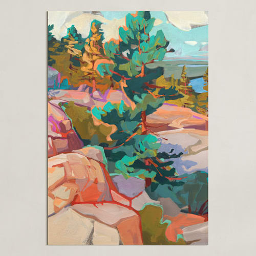 This is a pine art with standard by Jess Franks called side lines 1