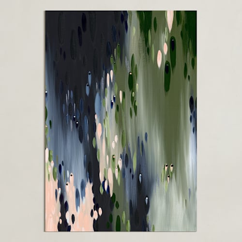 This is a moss green art with standard by Melissa Stone Mangham called reeves rain