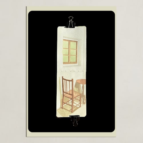 This is a soft oak art with standard by Selina Su called table for 1