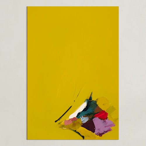 This is a chartreuse art by Caryn Owen called chartreuse bouquet