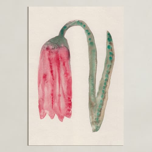 This is a dusty red art with standard by Alisa Galitsyna called the morning garden 2