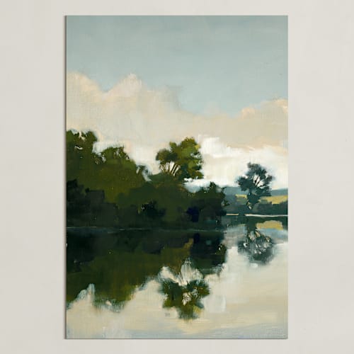This is a lake art by Stephanie Goos Johnson called tranquil waters i