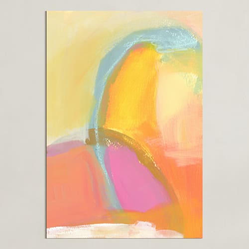 This is a golden yellow art with standard by Karyn Denten called sunrise & waterfalls 1