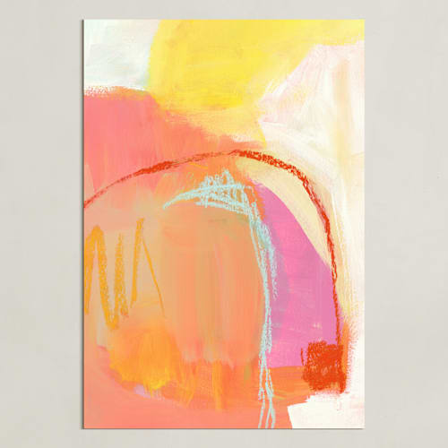 This is a coral art with standard by Karyn Denten called sunrise & waterfalls 2