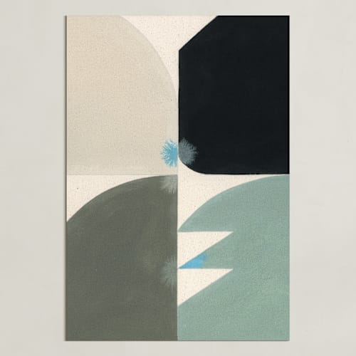 This is a seafoam blue art by Christina Flowers called kisskiss