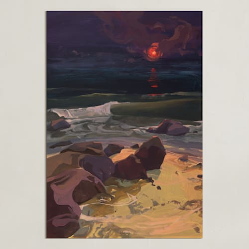 This is a night sky art with standard by Jess Franks called sunset/moonrise 2