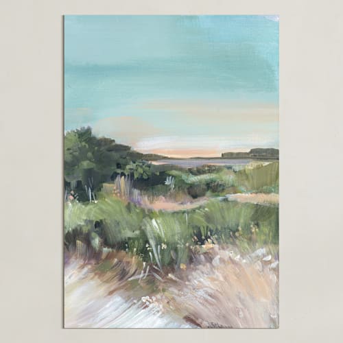 This is a misty blue art by AlisonJerry called sunset on the dunes 1