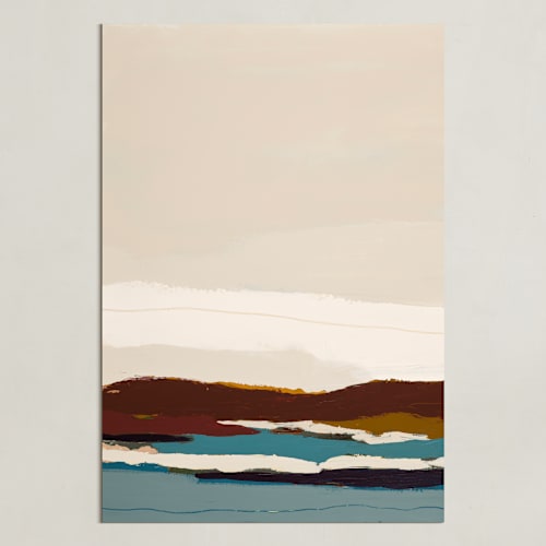 This is a burgundy art by Caryn Owen called burgundy seascape diptych 2