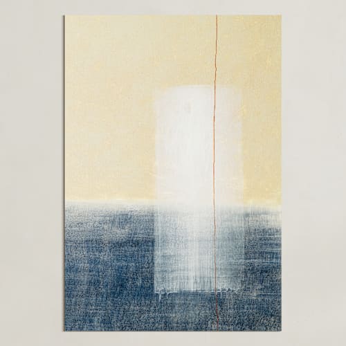 This is a pastel yellow art by Tania Medeiros called lumen