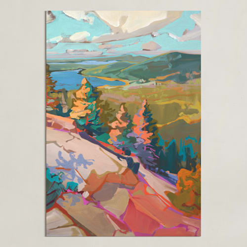 This is a pine art with standard by Jess Franks called side lines 2