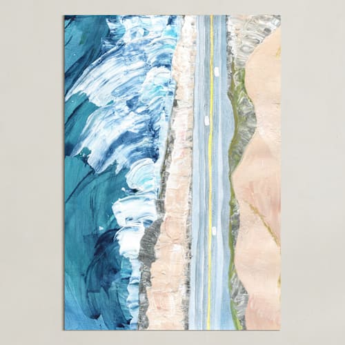 This is a pacific teal art by Denise Wong called pacific coast highway