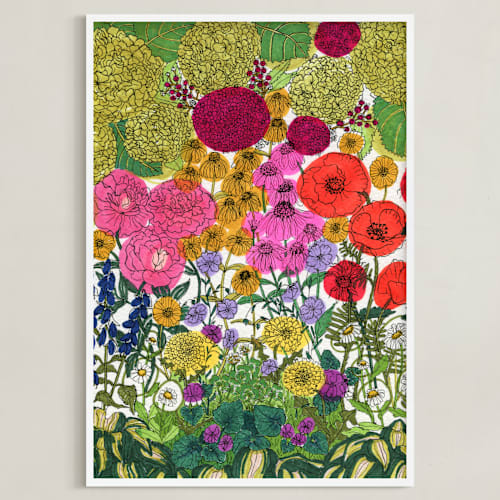 This is a garden green art by Janie Allen called flower hour