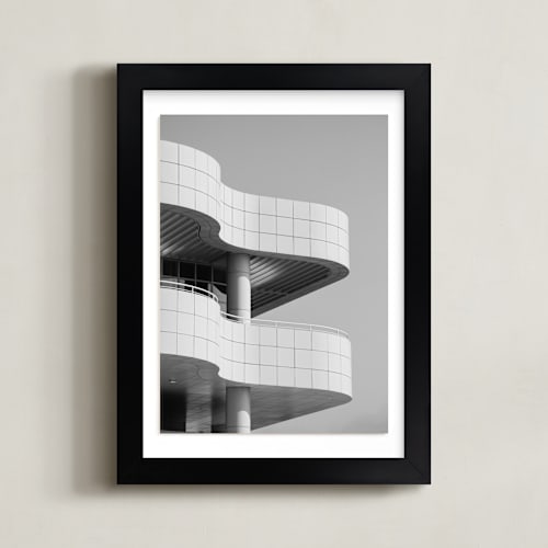 This is a black & white art by lulu and isabelle called curves and squares 1