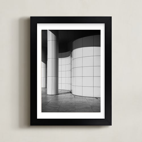 This is a black & white art by lulu and isabelle called curves and squares 2